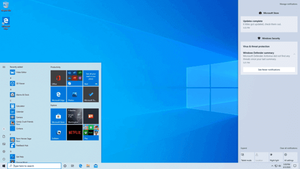Giao diện hệ điều hành desktop Windows